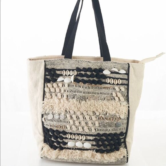 NWT Twig & Arrow embellished shell Canvas tote - Picture 4 of 8